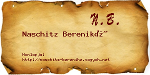 Naschitz Bereniké névjegykártya